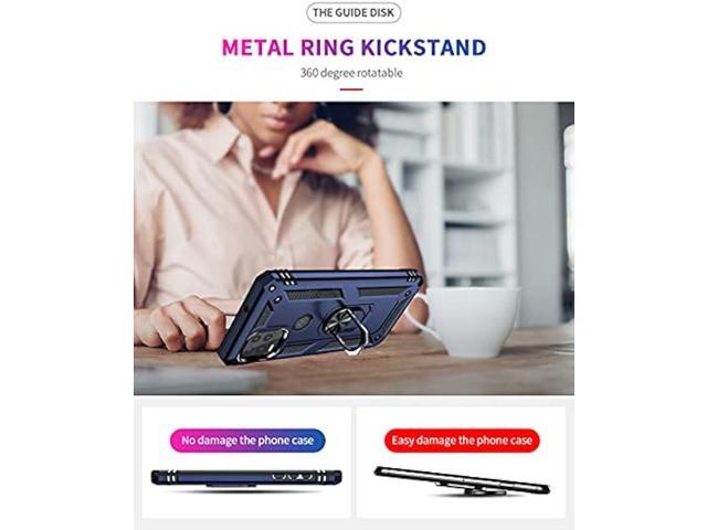 Androgate Compatible with Moto G Stylus 5G Case with HD Screen Protector, Military-Grade Ring Holder Stand Car Mount 16ft Drop Tested Protective...