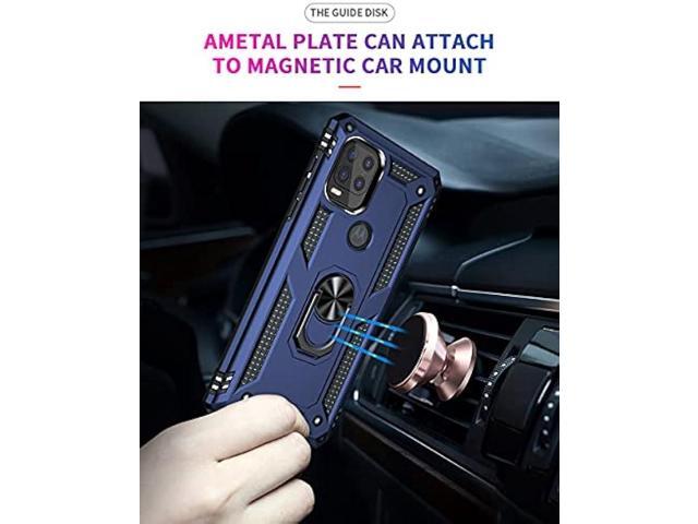 Androgate Compatible with Moto G Stylus 5G Case with HD Screen Protector, Military-Grade Ring Holder Stand Car Mount 16ft Drop Tested Protective...