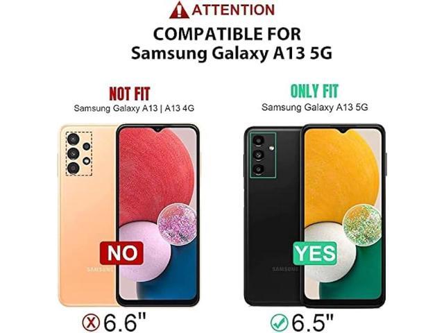 LeYi for Galaxy A13 5G / A04s Case: Slide Camera Cover + [2 Pcs] Tempered Glass, for 360 Military-Grade with Kickstand, Black
