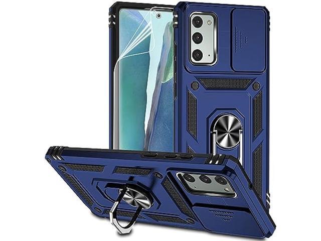 for Samsung Galaxy Note 20 Case with Camera Lens Cover HD Screen Protector, Military-Grade Drop Tested Magnetic Ring Holder Kickstand Protective...