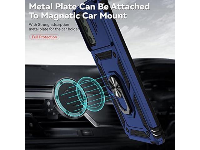 for Samsung Galaxy Note 20 Case with Camera Lens Cover HD Screen Protector, Military-Grade Drop Tested Magnetic Ring Holder Kickstand Protective...