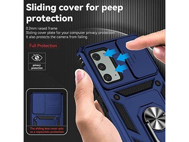 for Samsung Galaxy Note 20 Case with Camera Lens Cover HD Screen Protector, Military-Grade Drop Tested Magnetic Ring Holder Kickstand Protective...