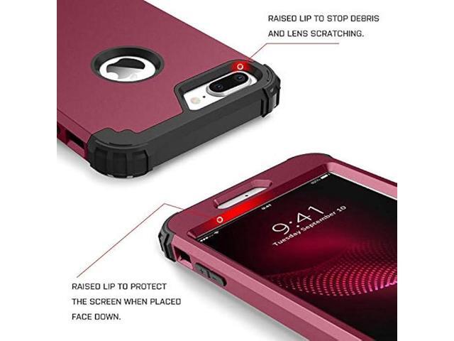 BENTOBEN Case for iPhone 8 Plus/iPhone 7 Plus, 3 Layer Hybrid Hard PC Soft Rubber Heavy Duty Rugged Bumper Shockproof Anti Slip Full-Body...