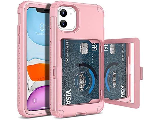 WeLoveCase iPhone 11 Wallet Case for Women, Men Defender Credit Card Holder Cover with Hidden Mirror Three Layer Shockproof Heavy Duty Protection...