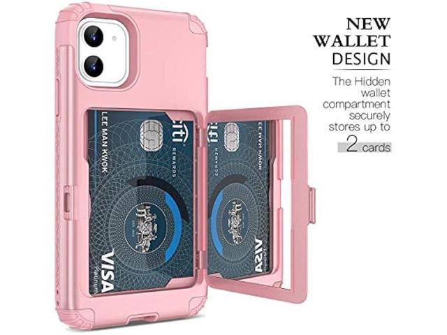 WeLoveCase iPhone 11 Wallet Case for Women, Men Defender Credit Card Holder Cover with Hidden Mirror Three Layer Shockproof Heavy Duty Protection...