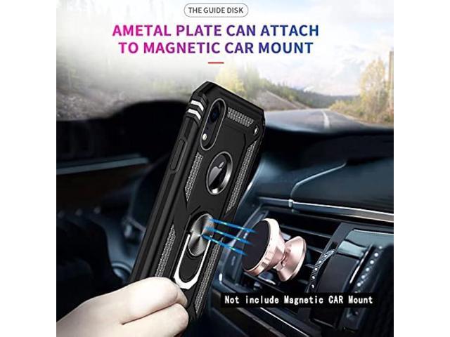 LeYi for iPhone XR Case, iPhone XR Case with Stand and [2PCS] Tempered Glass Screen Protector for Men, Heavy Duty Protective Hard Case with Metal...