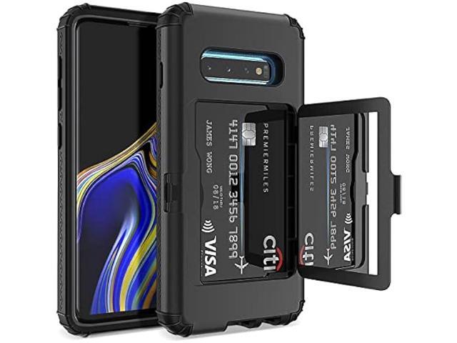 WeLoveCase Galaxy S10 Wallet Case Defender Wallet Credit Card Holder Cover with Hidden Mirror Three Layer Shockproof Heavy Duty Protection...