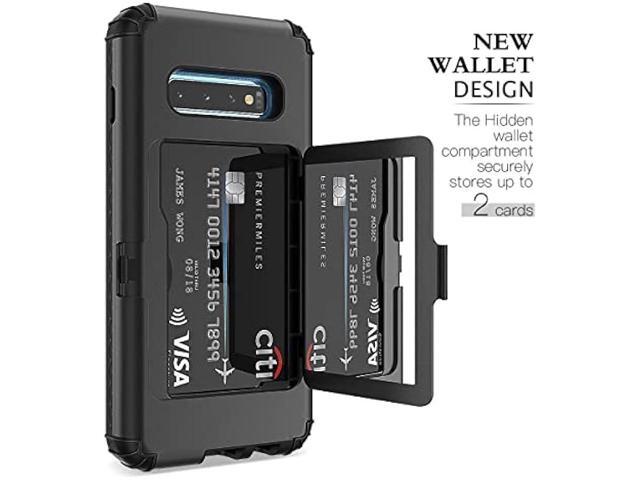 WeLoveCase Galaxy S10 Wallet Case Defender Wallet Credit Card Holder Cover with Hidden Mirror Three Layer Shockproof Heavy Duty Protection...