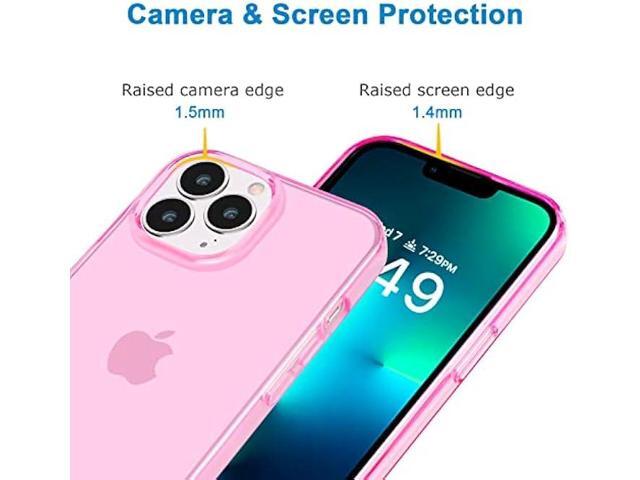 JJGoo Compatible with iPhone 13 Pro Max Case Clear, Transparent Soft Shockproof Protective Slim Thin Bumper Cover Phone Case, Pink