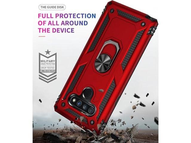 Yiakeng for LG Stylo 6 Phone Case, Stylo 6 Phone Case with Screen Protector, Military Grade Protective Cases with Ring for LG Stylo 6 (Red)