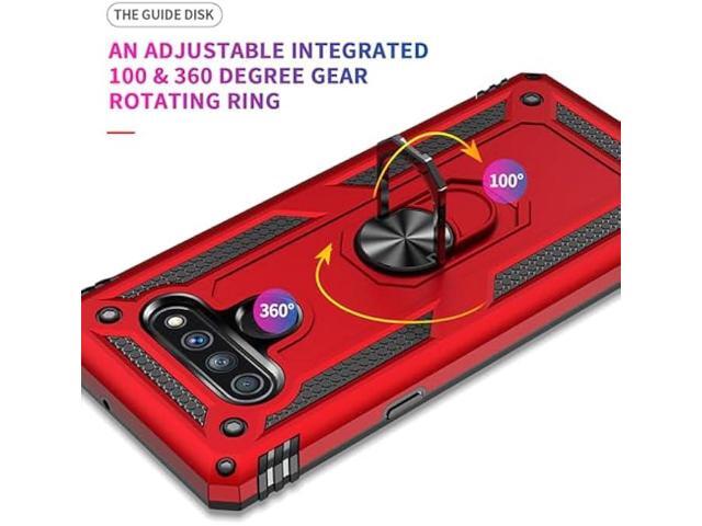 Yiakeng for LG Stylo 6 Phone Case, Stylo 6 Phone Case with Screen Protector, Military Grade Protective Cases with Ring for LG Stylo 6 (Red)