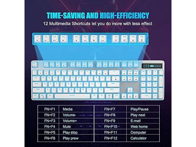 MageGee Mechanical Gaming Keyboard, Wired USB Adjustable Backlight Keyboard, New Mechanical Storm 100% Anti-ghosting Keyboard with Blue Switches...