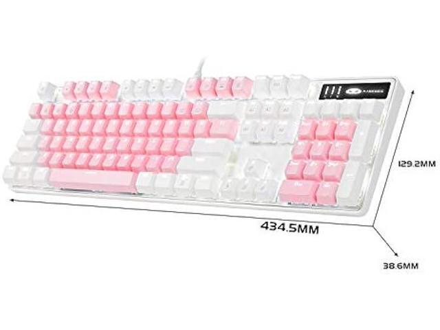 MageGee Mechanical Gaming Keyboard, New Upgraded Blue Switch 104 Keys White Backlit Keyboards, USB Wired Mechanical Computer Keyboard for Laptop,...