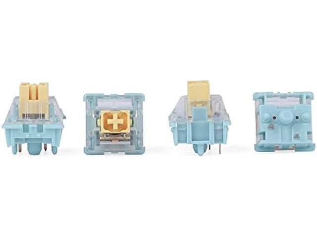 EPOMAKER Sea Salt Silent Mechanical Keyboard Switches Set, Pre-Lubed Linear Switch with LED Slot, 35 Pieces for Customizing Keyboards