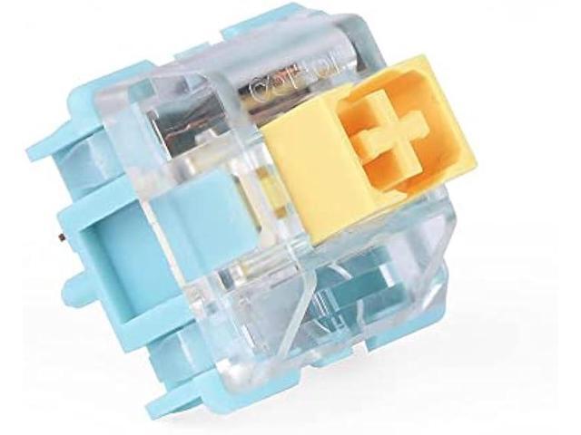 EPOMAKER Sea Salt Silent Mechanical Keyboard Switches Set, Pre-Lubed Linear Switch with LED Slot, 35 Pieces for Customizing Keyboards