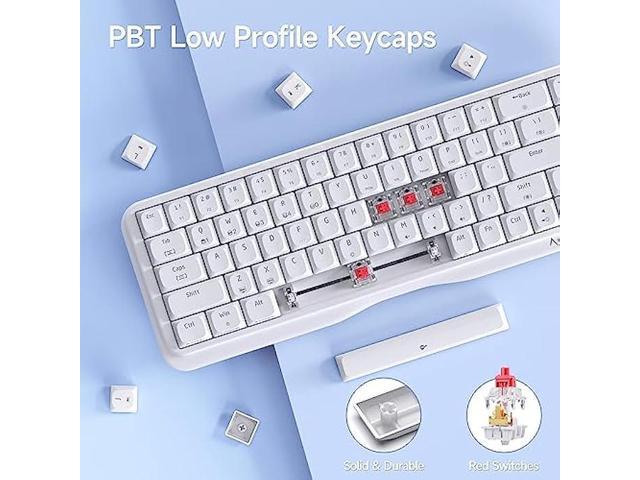 KEMOVE K68se 60% Gaming Mechanical Keyboard RGB Backlit,Linear Red Switch,Ultra-Compact 68 Key Keyboard,White