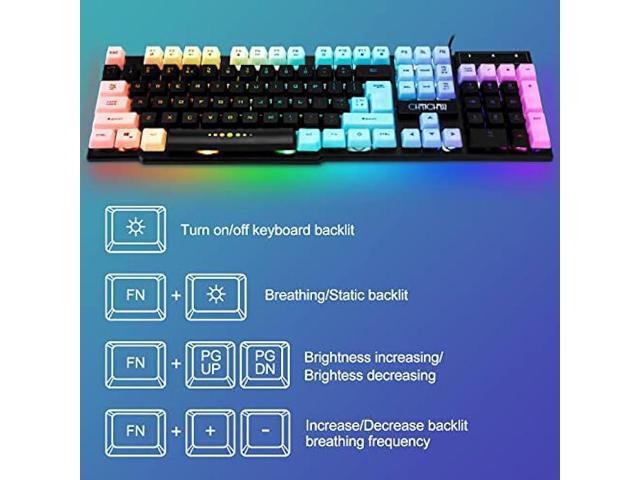 CHONCHOW Gaming Keyboard and Mouse Combo,USB Wired 104-Keys Full Size Light Up Keyboard Mic 3600DPI Rainbow Backlit Mechanical Feeling Compatible...