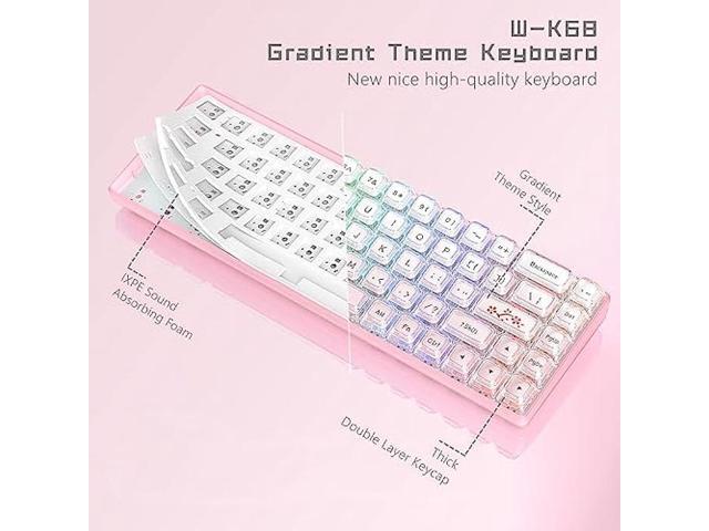 Womier W-K68 60% Keyboard Gaming - Wired Mechanical Keyboard, Hot-Swappable Keyboard, RGB Custom Mini Keyboard with Arrow Keys/Software Supported -...