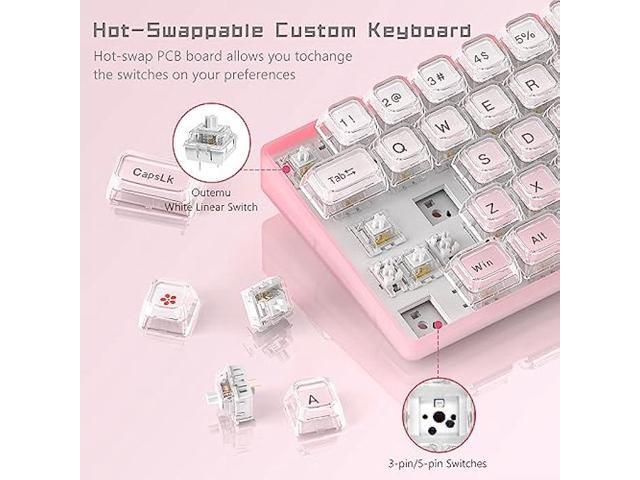 Womier W-K68 60% Keyboard Gaming - Wired Mechanical Keyboard, Hot-Swappable Keyboard, RGB Custom Mini Keyboard with Arrow Keys/Software Supported -...