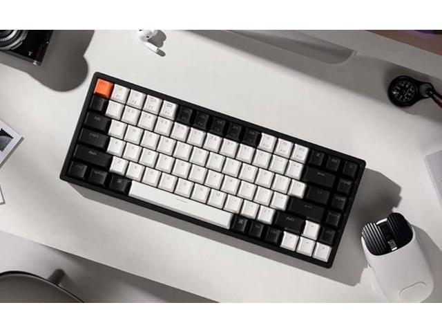 Keychron K2 Wireless Bluetooth/USB Wired Gaming Mechanical Keyboard, Hot-swappable 75% Layout 84 Keys RGB LED Backlight, Aluminum Frame for Mac...