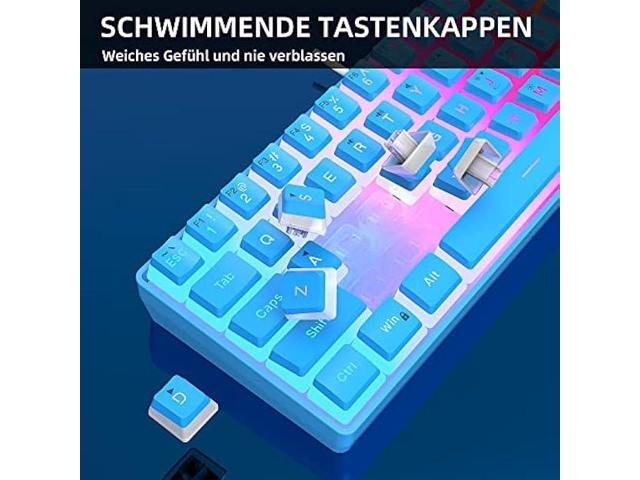 DGG 60% Wired Gaming Keyboard, Pudding Keycaps with Translucent Layer, RGB Backlit Ultra-Compact Small Keyboard, Waterproof Mini Compact 61 Keys...