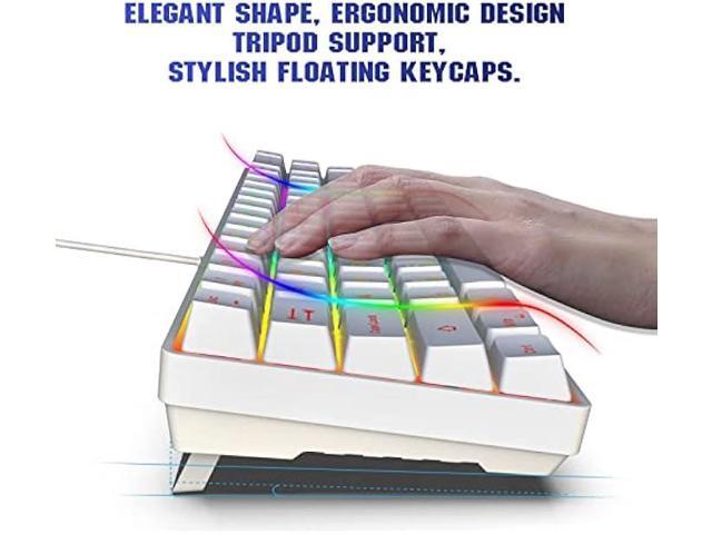 Snpurdiri 60% Percent Gaming Keyboard, Ergonomic Small Mini Gaming Keyboard, Compact RGB Backlit Keyboard for Windows, PC, Laptop, Gaming (68 Keys,...