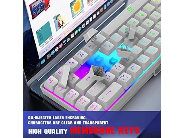 Snpurdiri 60% Percent Gaming Keyboard, Ergonomic Small Mini Gaming Keyboard, Compact RGB Backlit Keyboard for Windows, PC, Laptop, Gaming (68 Keys,...