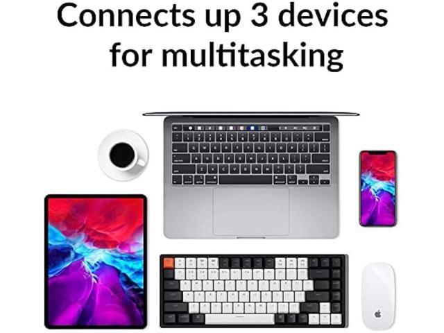 Keychron K2 Wireless Bluetooth/USB Wired Gaming Mechanical Keyboard, Hot-swappable 75% Layout 84 Keys RGB LED Backlight, Aluminum Frame for Mac...