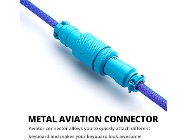 GUNMJO Pro Custom Coiled USB C Cable for Gaming Keyboard, Double-Sleeved Mechanical Keyboard Cable with Detachable Metal Aviator, 1.5M USB-C to...
