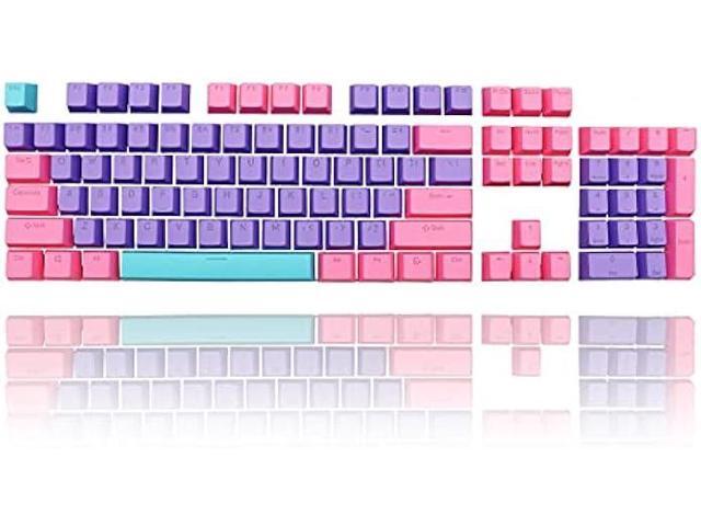 Ussixchare Backlit Keycaps 60 Percent 87/104 PBT Key Caps Set for 60% Mechanical Gaming Keyboard Gateron Kailh MX Switches (Violet)