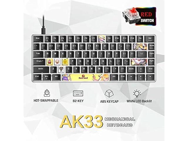 LexonElec Wired Mechanical Gaming Keyboard Hot-Swappable Compact 82 Keys,9 Dye Sublimation Keycaps,White Backlit,Detachable Type-C,Ergonomic for...