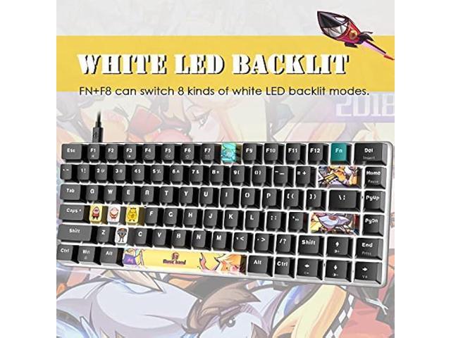 LexonElec Wired Mechanical Gaming Keyboard Hot-Swappable Compact 82 Keys,9 Dye Sublimation Keycaps,White Backlit,Detachable Type-C,Ergonomic for...