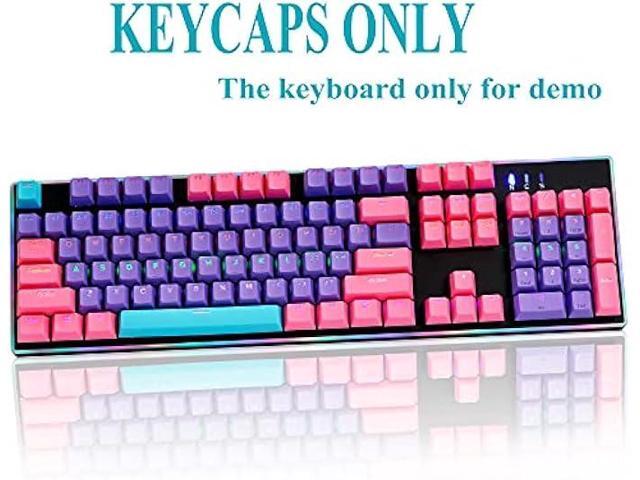 Ussixchare Backlit Keycaps 60 Percent 87/104 PBT Key Caps Set for 60% Mechanical Gaming Keyboard Gateron Kailh MX Switches (Violet)