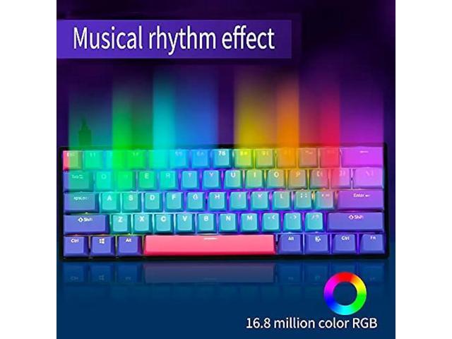 GTSP Gk61 60% Mechanical Keyboard Gaming Custom SK61 Hot Swappable 60 Percent with PBT Keycaps RGB Backlit NKRO Type-C Cable for PS4 (Gateron...