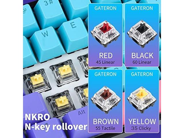 GTSP Gk61 60% Mechanical Keyboard Gaming Custom SK61 Hot Swappable 60 Percent with PBT Keycaps RGB Backlit NKRO Type-C Cable for PS4 (Gateron...
