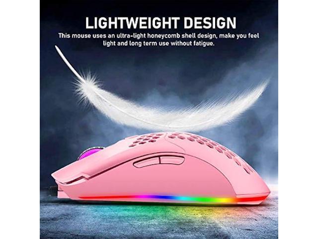 Pink Gaming Keyboard and Mouse,3 in 1 Gaming Set,White LED Backlit Wired Gaming Keyboard,RGB Backlit 6400 DPI Lightweight Gaming Mouse with...