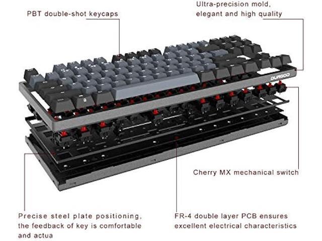 Durgod Taurus K320 TKL Mechanical Gaming Keyboard - 87 Keys - Double Shot PBT - NKRO - USB Type C (Cherry Brown, Space Grey)