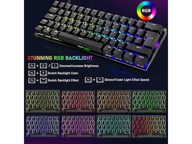 Wired Gaming Keyboard Mouse Combo Chroma RGB Backlit Mechanical Keyboard with 61 Keys Anti-ghosting Floating Keycaps Metal Plate Type-C RGB Gaming...