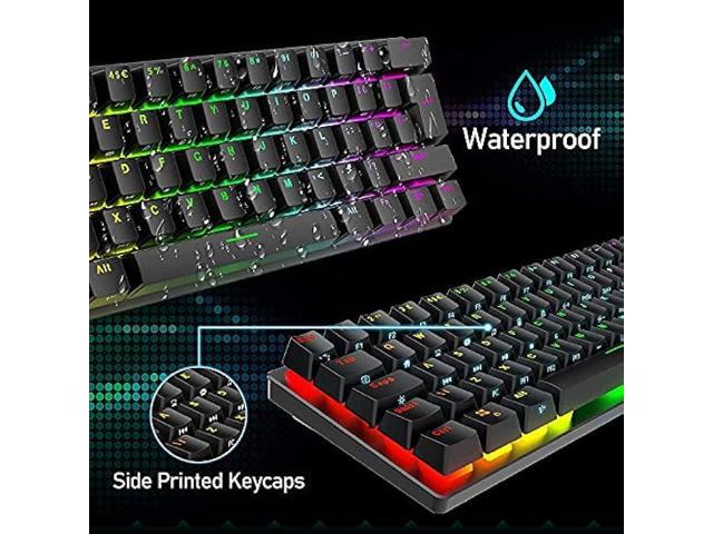 Wired Gaming Keyboard Mouse Combo Chroma RGB Backlit Mechanical Keyboard with 61 Keys Anti-ghosting Floating Keycaps Metal Plate Type-C RGB Gaming...