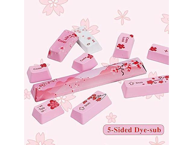 GTSP 104 Sakura Keycaps Cute Japanese Custom Gaming keycap Set of Dye-Sub OEM Profile for Cherry Mx Gateron Kailh Switch 87/104 60% Mechanical...