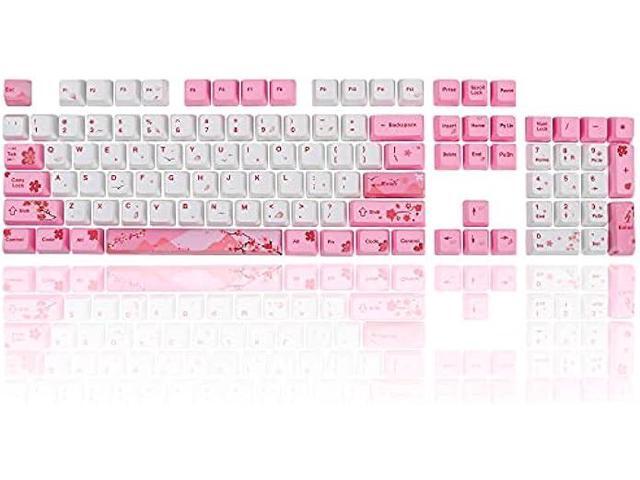 GTSP 104 Sakura Keycaps Cute Japanese Custom Gaming keycap Set of Dye-Sub OEM Profile for Cherry Mx Gateron Kailh Switch 87/104 60% Mechanical...