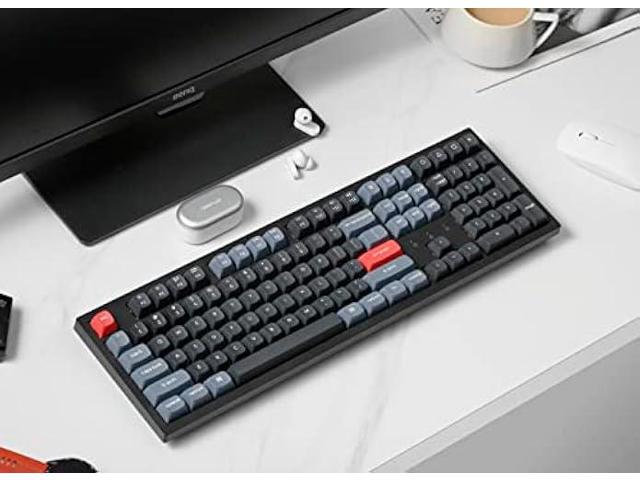 Keychron K10 Pro QMK/VIA Custom Wireless Mechanical Keyboard, Hot-Swappable Full Size 108 Keys Programmable White LED Backlit Brown Switch,...