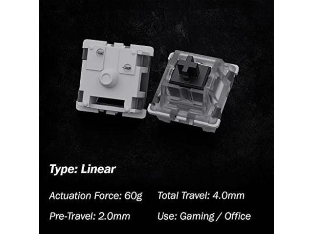 Gateron KS-9 RGB Mechanical MX Type Key Switch - Clear top (65 Pcs, Black)