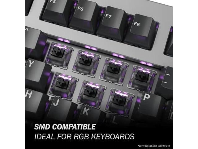 Gateron KS-9 RGB Mechanical MX Type Key Switch - Clear top (65 Pcs, Black)
