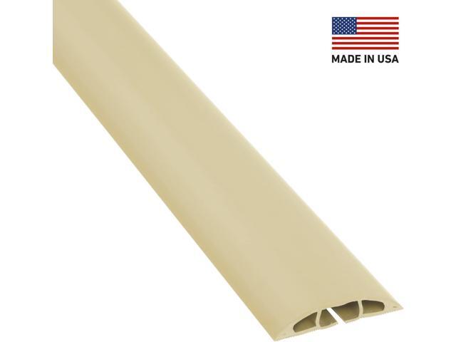 D-Line 6ft Floor Cord Cover, Cable Protector, Extension Protect Wires & Prevent Trips, Management Solution - Cavity = 0.63' (W) x 0.31' (H) Beige
