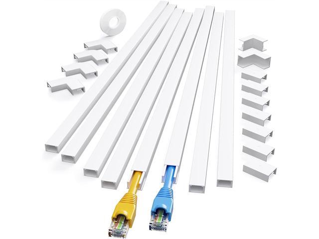 125in Cord Hider/Cover Wall - Yecaye One-Cord Channel Cable Concealer - Easy Install Cable Management System for Max 2 Small Wires, Cable Raceway...