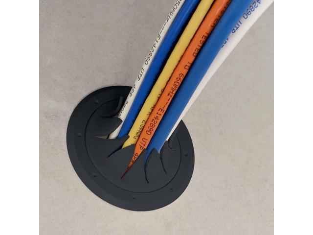 Construct Pro Speedy Spring-Lock Cable Pass Through Port 2 inch Diameter Black CON6061SPZ