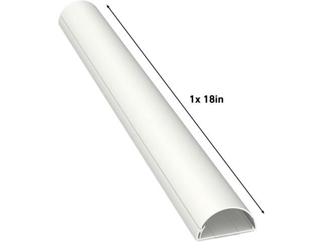 D-Line TV Wire Hider, Half Round Cord Cover for Wall Mount TV, Hinged One-Piece Raceway, Paintable, Self-Adhesive Cable Management - 2' (W) x 1'...