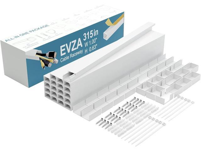 Cord Hider, Wire Cover, Cord Covers Wall Mounted TV, Cable Hider, 315 in Paintable White Raceway Kit, Electrical Cords Concealer, Cable Management,...