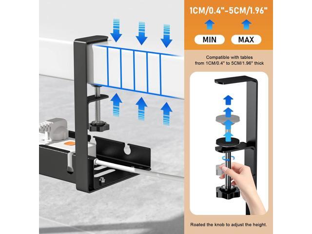 Under Desk Cable Management Tray,JIEJIEGS Expandable Metal Cords Management Box with Desk Clamp Super Sturdy Metal, No Drill,Stable Cords Organizer...